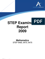 STEP 2009 Examiners Report