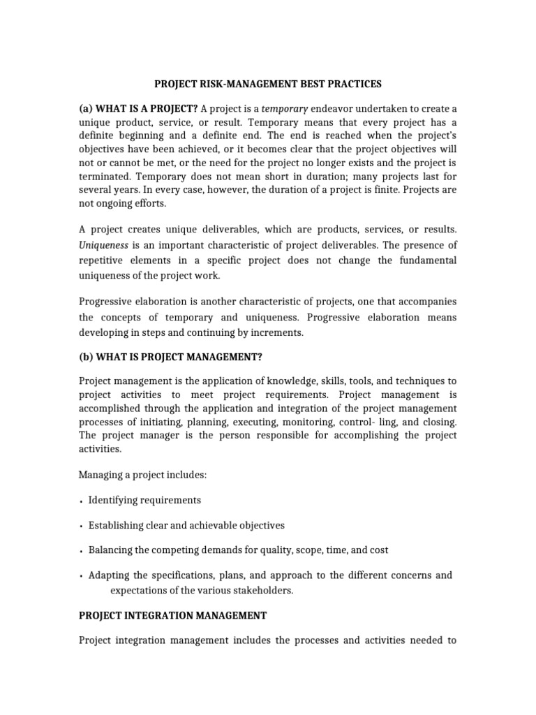PROJECT Risk Management | PDF