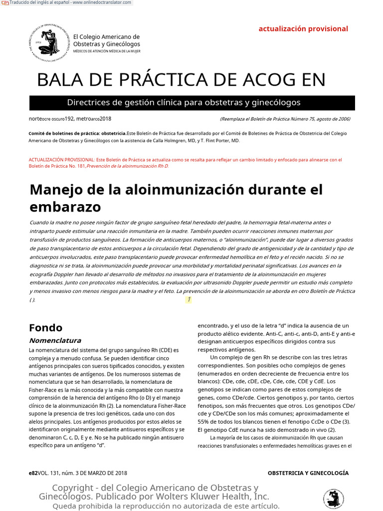 Acog Practice Bulletin No 192 2018.en - Es | PDF