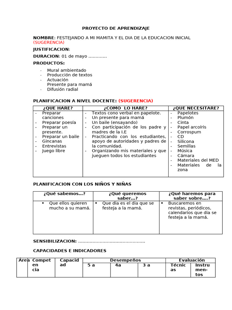 MAYOOOOPROYECTO DE APRENDIZAJE 02 - Mes de Mayo | PDF