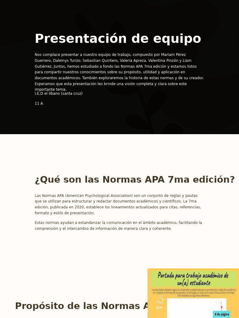 Trabajo Normas Apa 7 Edicion 11A MARIAM PEREZ | PDF