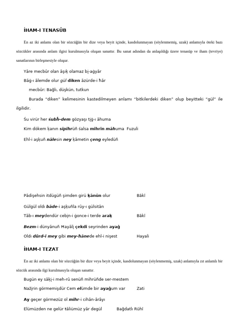 Hafta - İham-I Tenasüp Ve İham-I Tezat | PDF