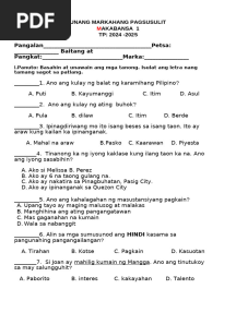 1st Quarter Test - Makabansa