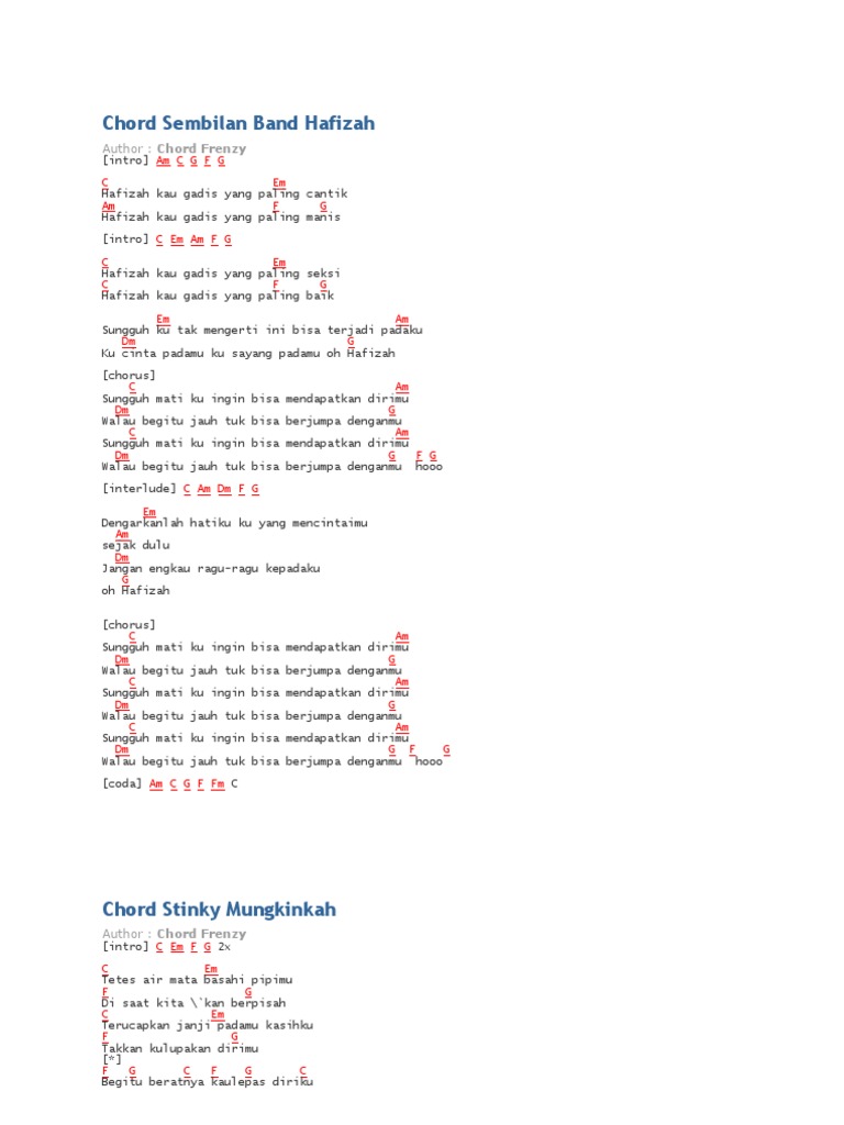 Chord Sembilan Band Hafizah Pdf