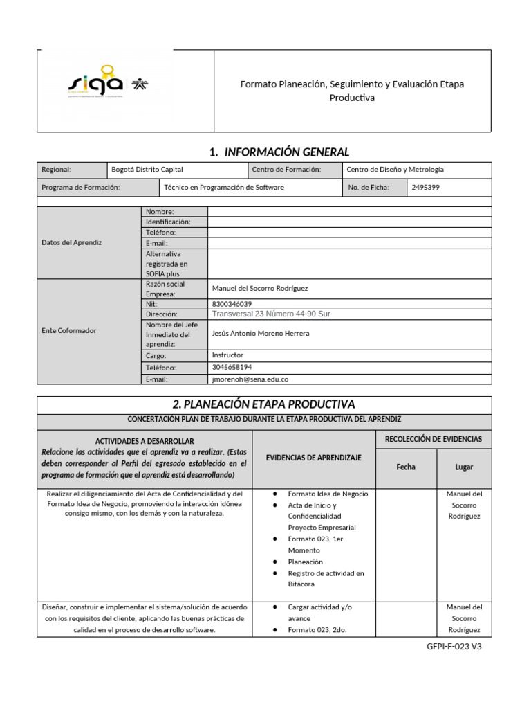 GFPI-F-023 Formato Planeación Seguimiento y Evaluación Etapa Productiva ...