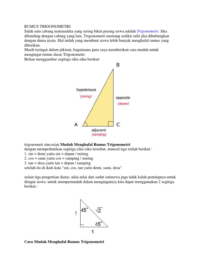 Rumus Trigonometri Demi Sami Desa Edukasi Lif Co Id