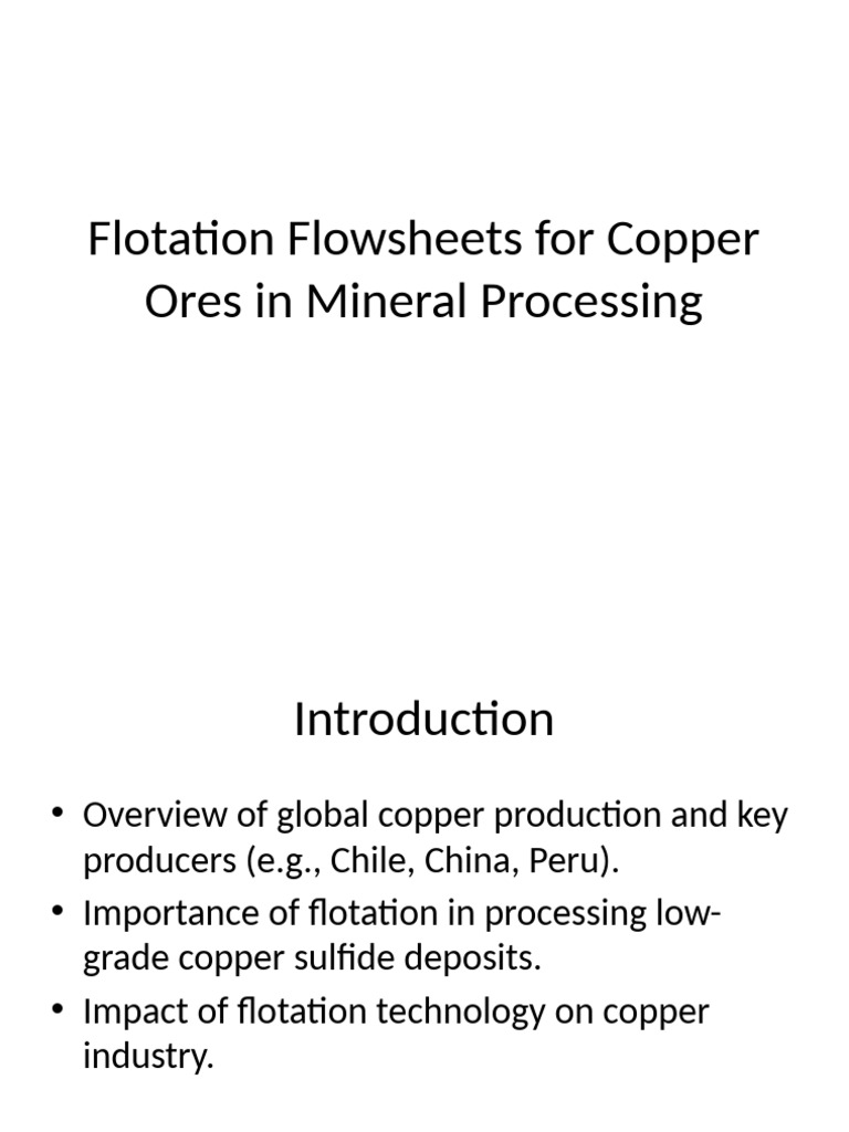 Copper Flotation Processes Overview | PDF | Copper | Ore