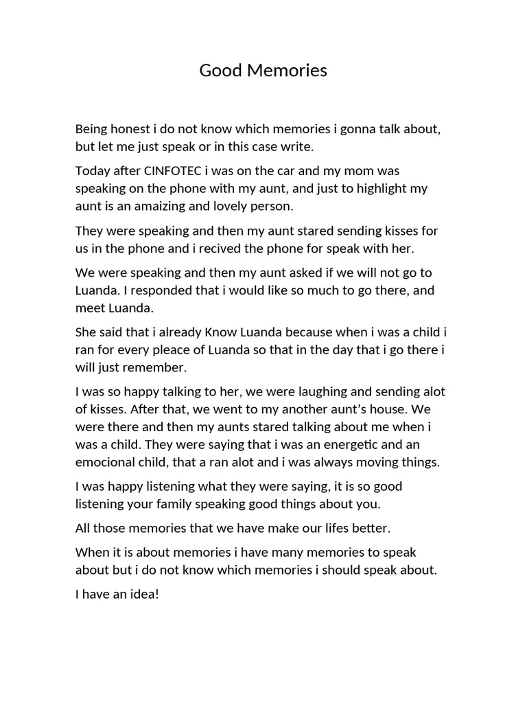Good Memories | PDF
