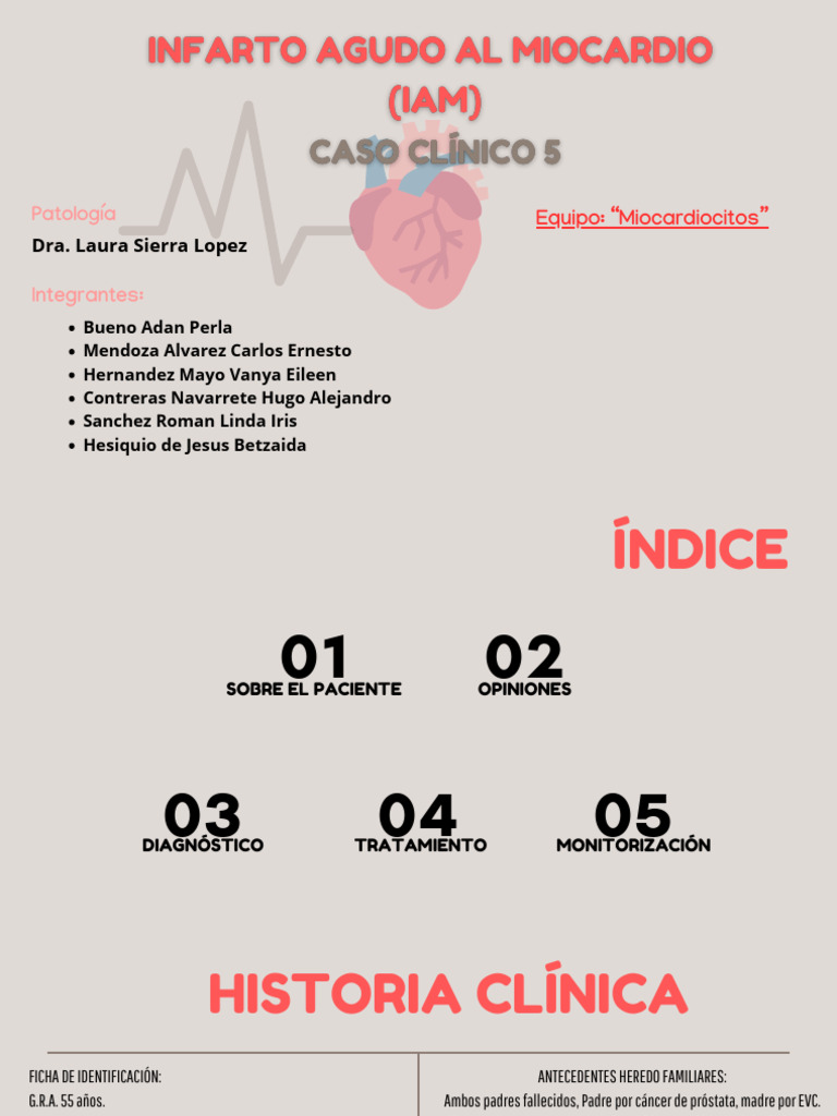 Caso Clinico Iam | PDF | Infarto de miocardio | Medicina CLINICA