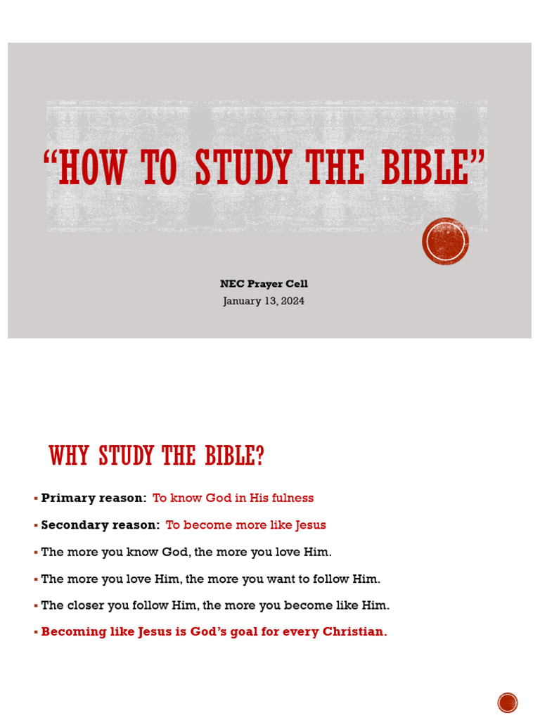 How to Study the Bible | PDF