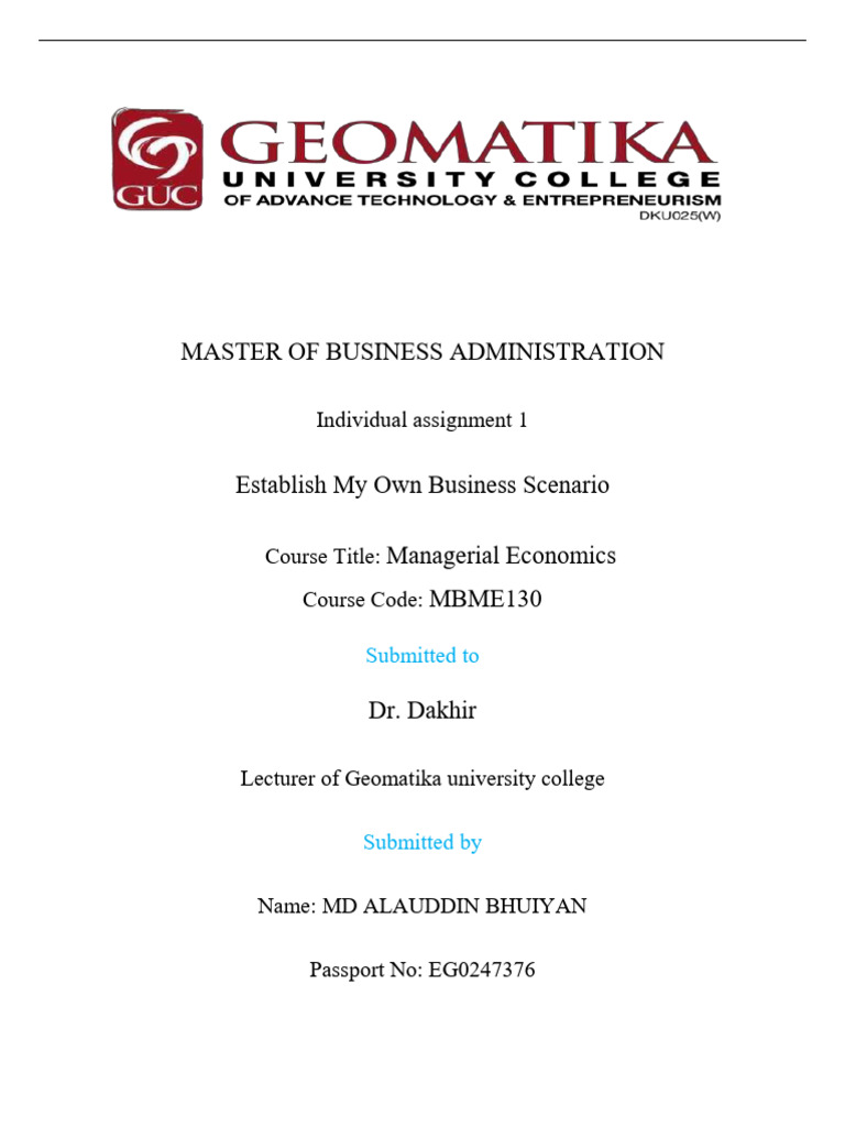 Individual Assignment 1 PDF | PDF