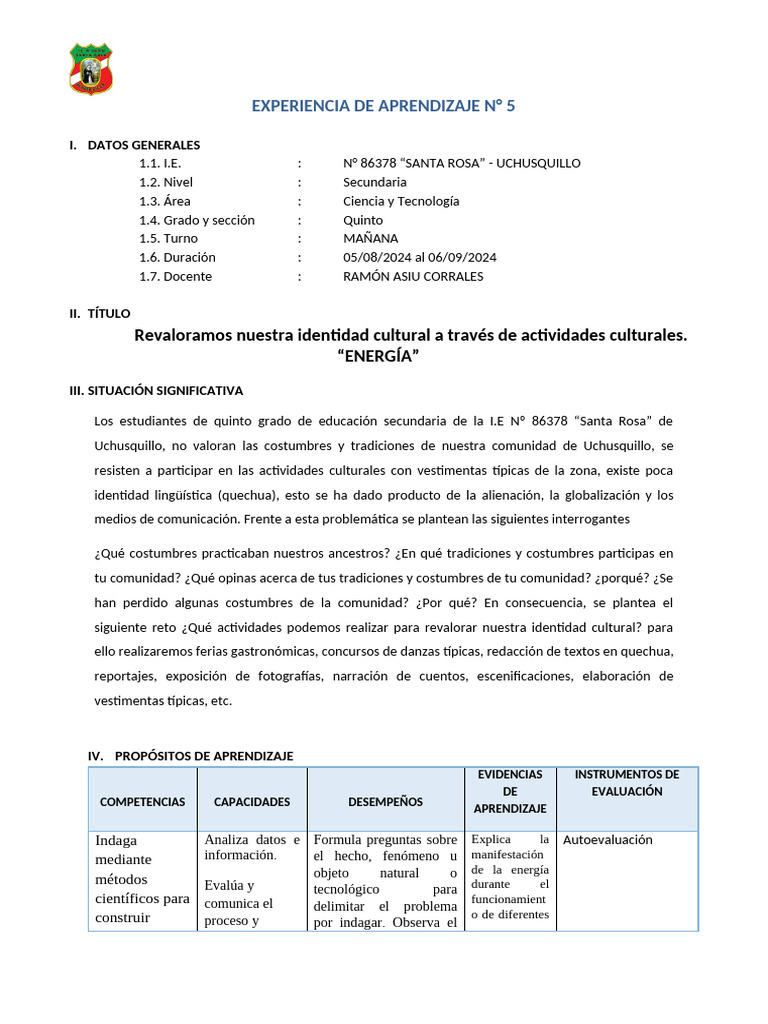 Eda 5 CT Quinto | PDF