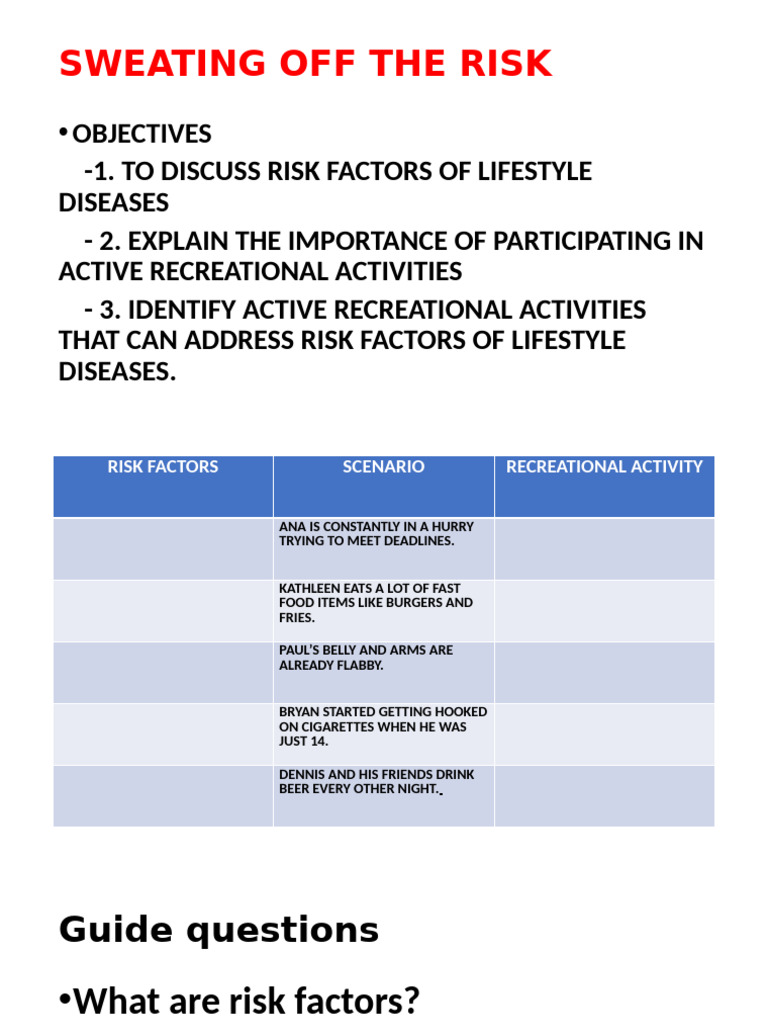 Combat Lifestyle Disease Risks with Activity | PDF | Lifestyle | Self ...