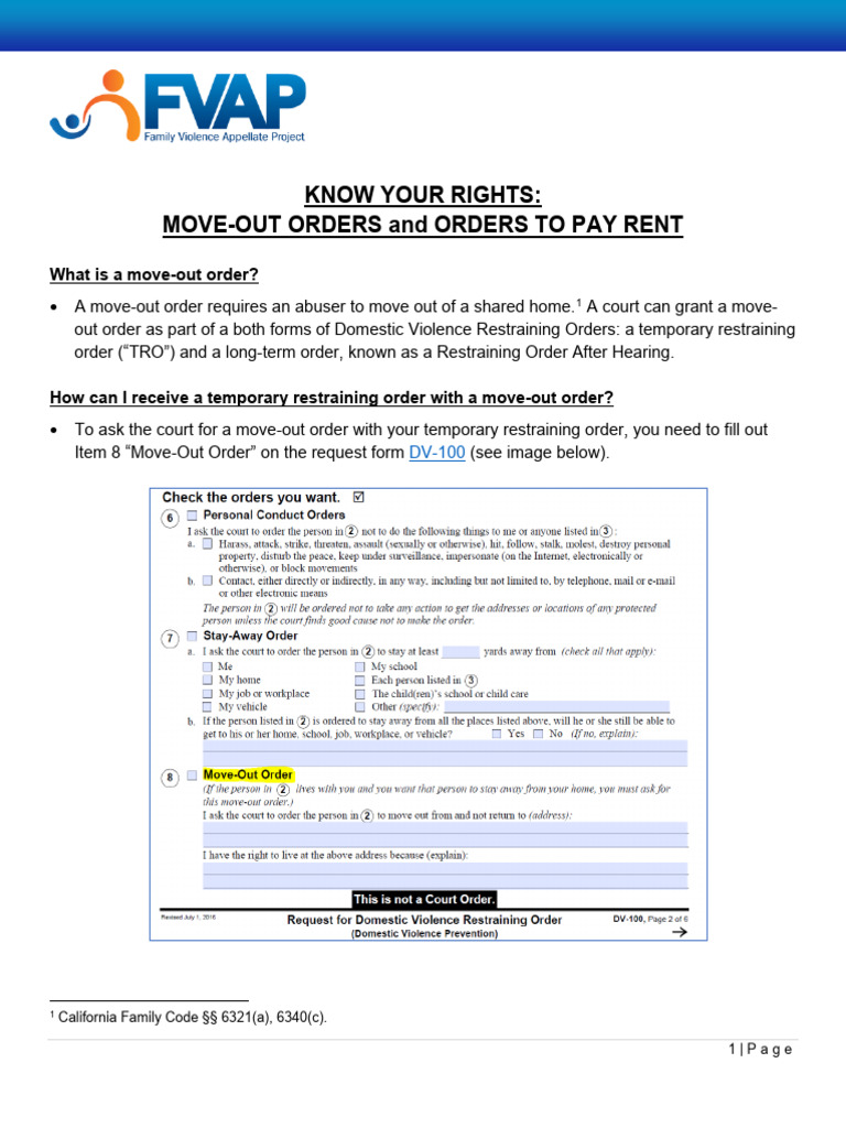 Move Out Order Tip Sheet - updated 2021 | PDF