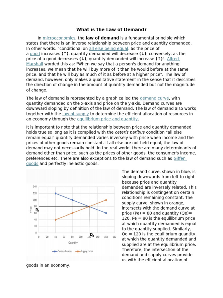 Understanding the Law of Demand | PDF | Demand | Supply (Economics)