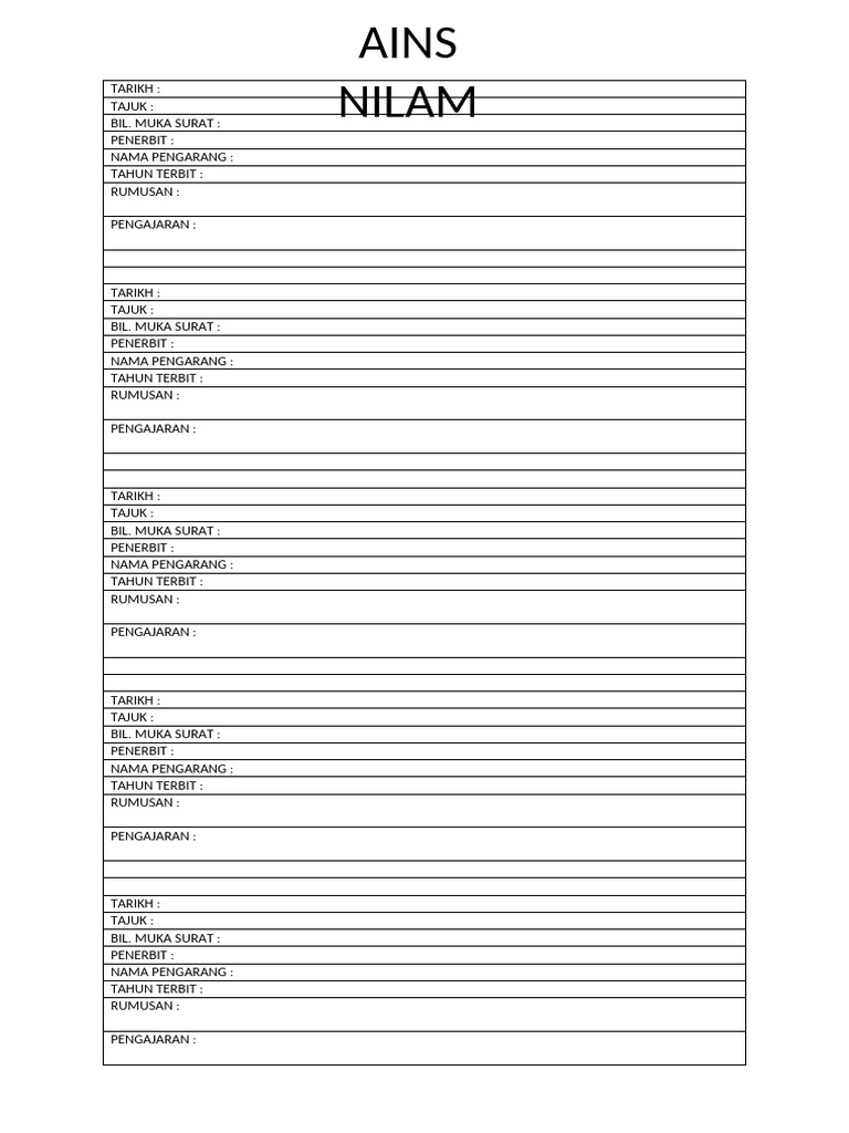borang-rekod-ains-nilam-pdf