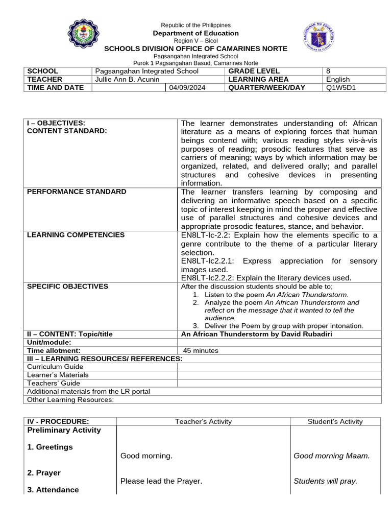 An African Thunderstorm Pdf