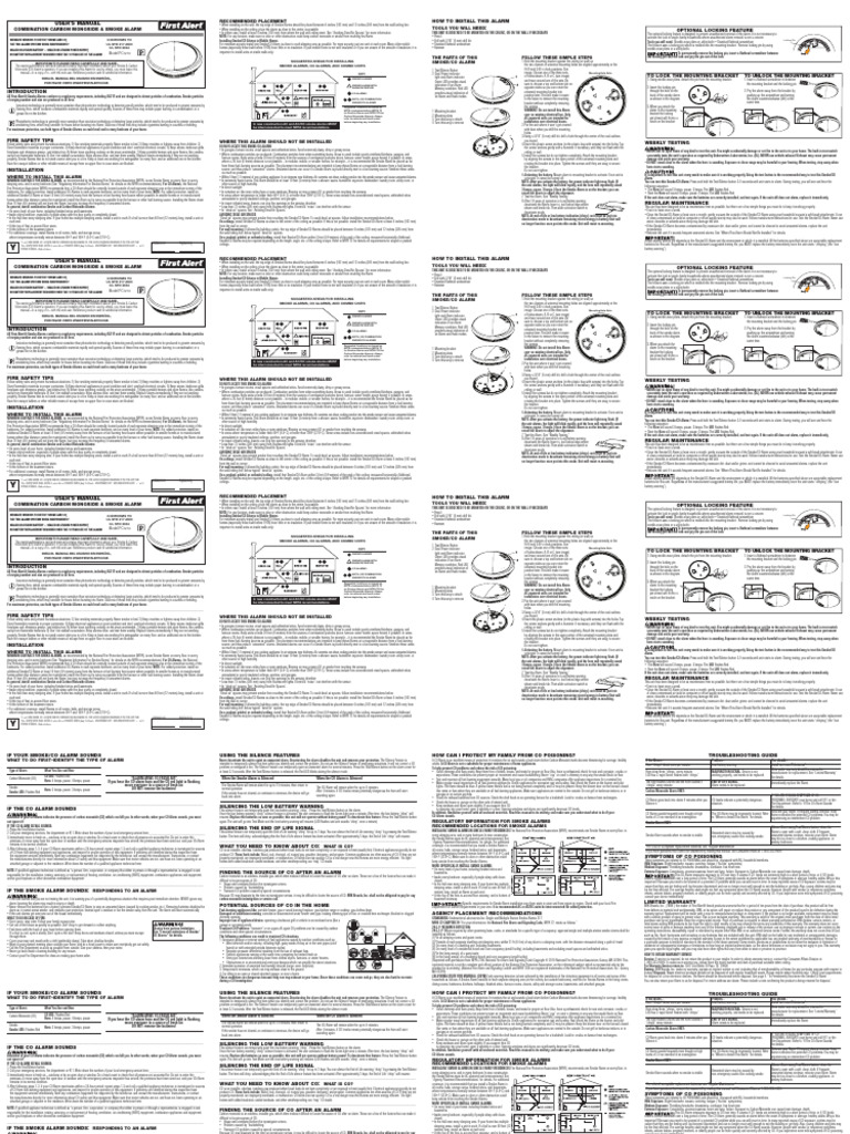 First Alert PRC710AUS Manual | PDF | Fires