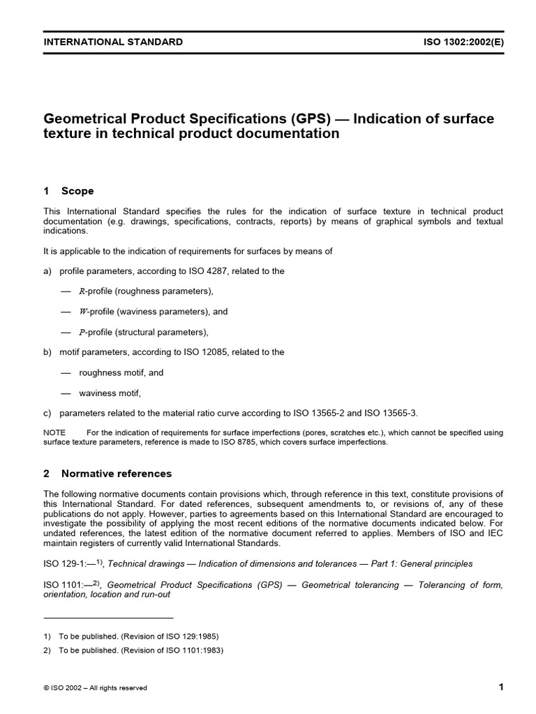 Geometrical Product Specifications (GPS) - Indication of Surface ...