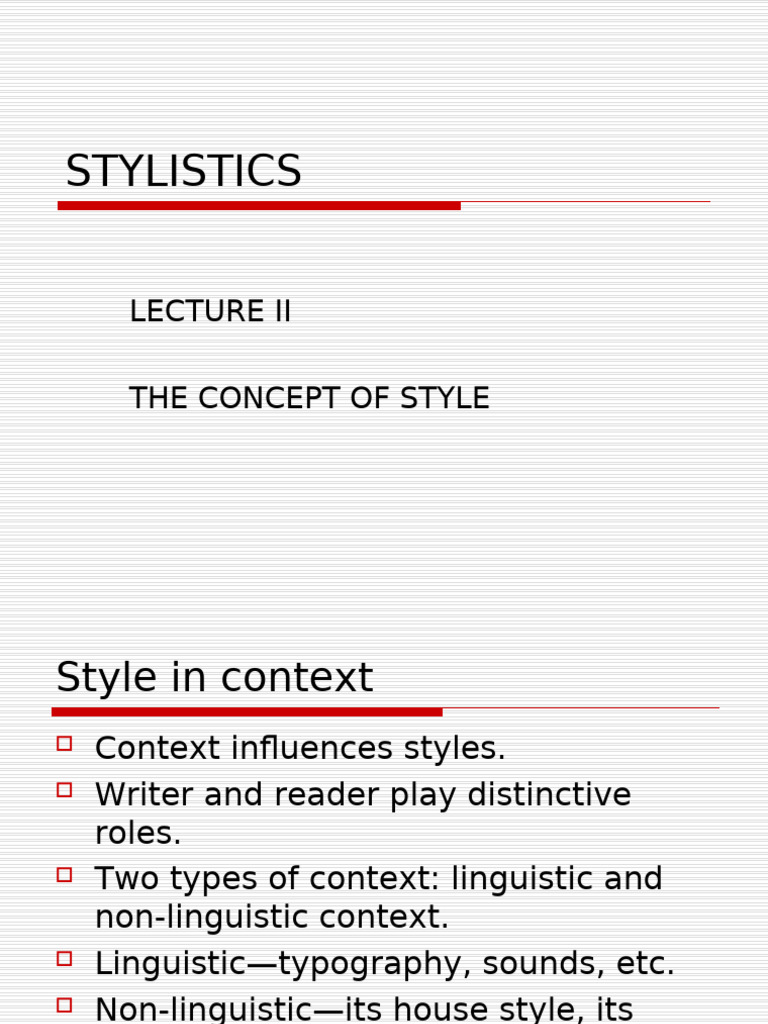 Stylistics 2 | PDF