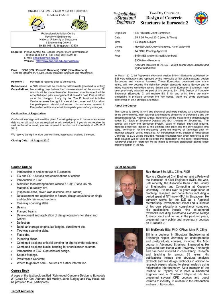 Eurocode 2 Concrete Design Course | PDF | Engineering | Civil Engineering