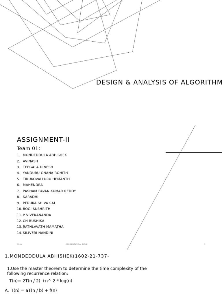Design & Analysis of Algorithms ASS2 | PDF