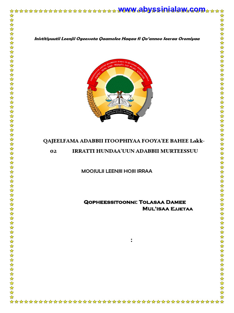 Moojulii Qaj - Adabbii 2-2006 | PDF
