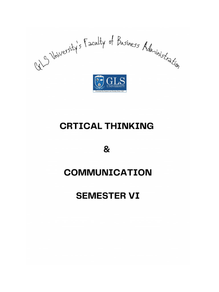 Critical Thinking & Communication Syllabus | PDF | Mediation | Violence