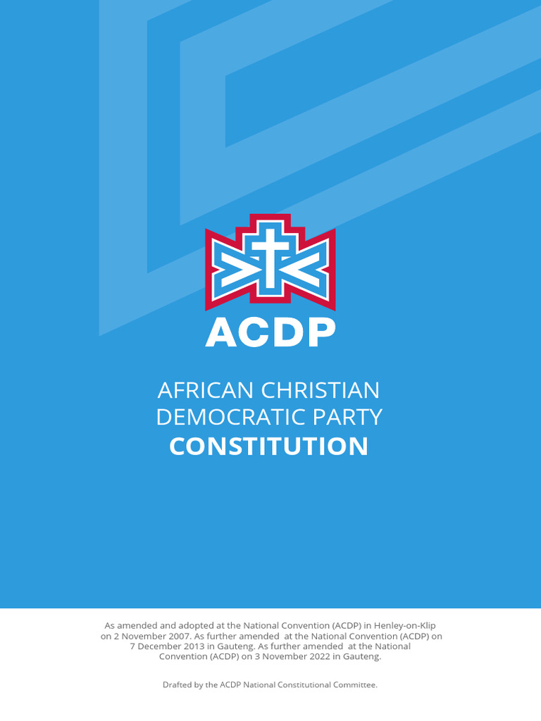 ACDP Constitution Overview 2022 | PDF | Constitutional Amendment ...