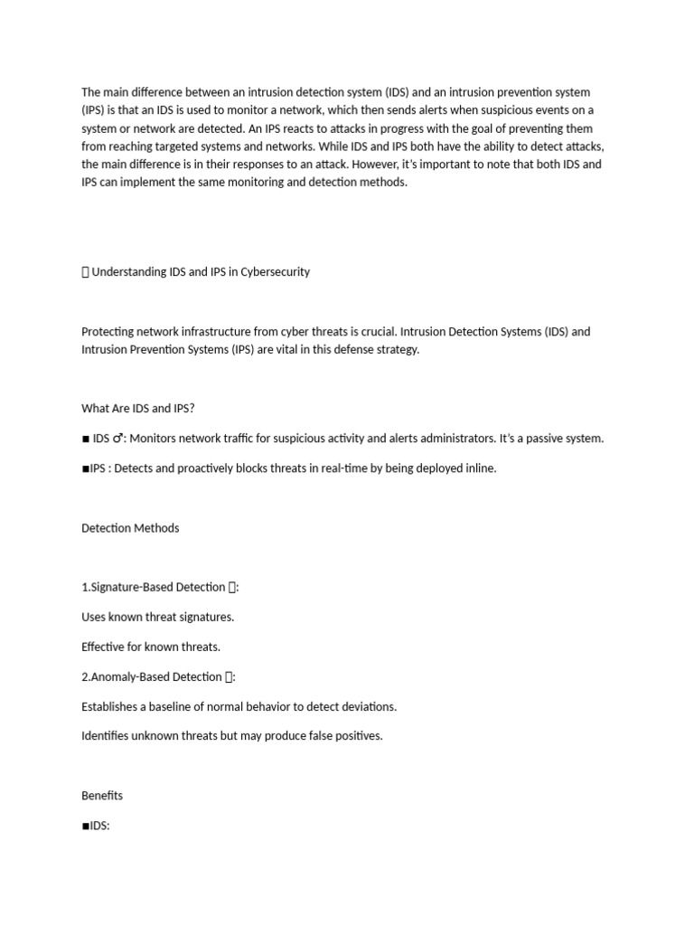 IPS IDS Notes Interview | PDF