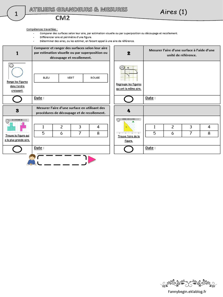 Grandeurs Et Mesures CM2 Fiche de Suivi Des Ateliers | PDF