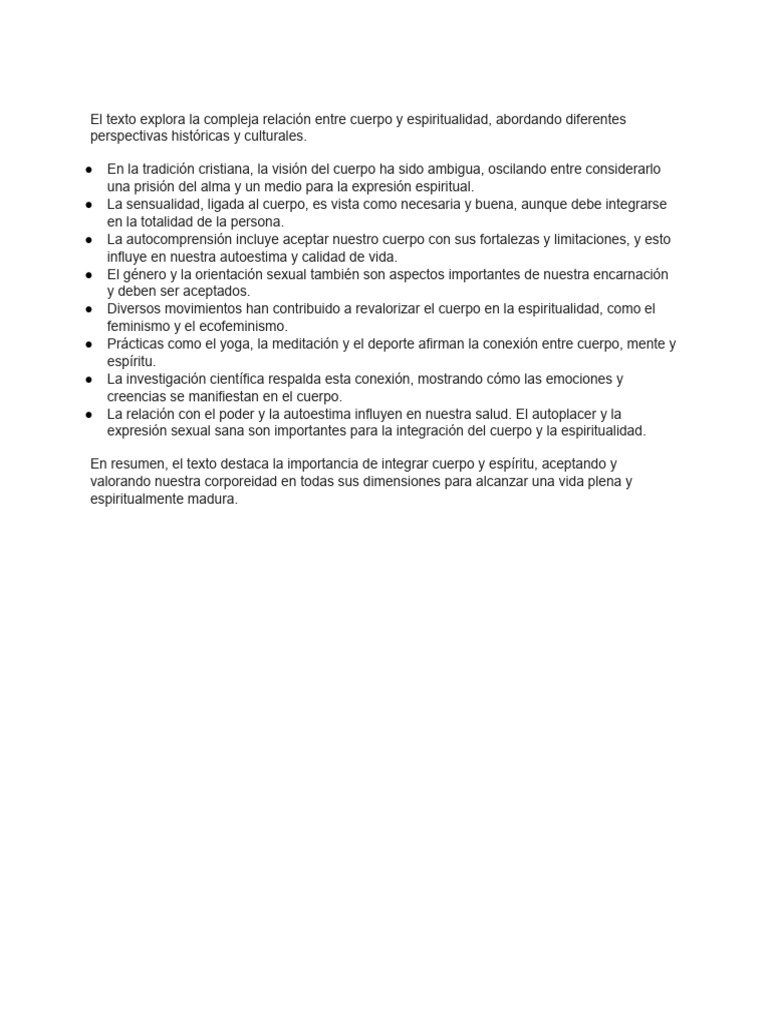 Cuerpo y Espiritualidad | PDF | Religión y espiritualidad
