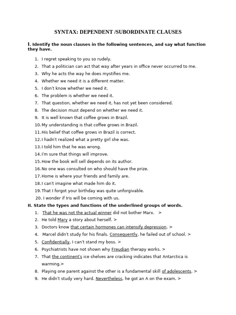 SYNTAX.TEST.SUB.CLAUSES | PDF