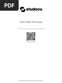 Cre Form Two Notes