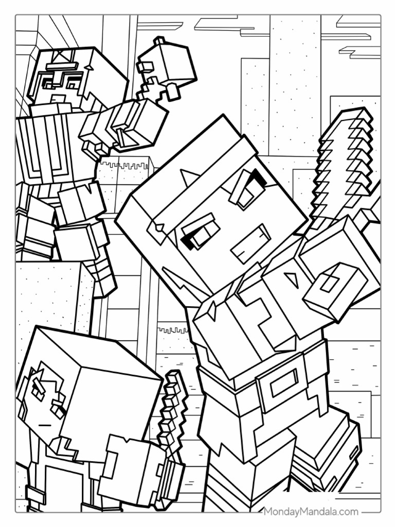 Minecraft Dungeons Coloring Page | PDF