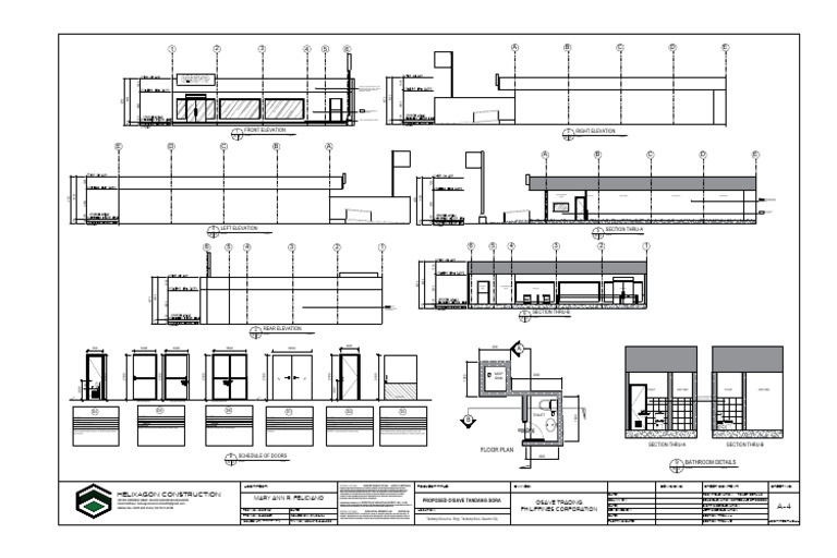 1 2 3 4 5 6 A B C D E: Front Elevation 1 Right Elevation 3 | PDF