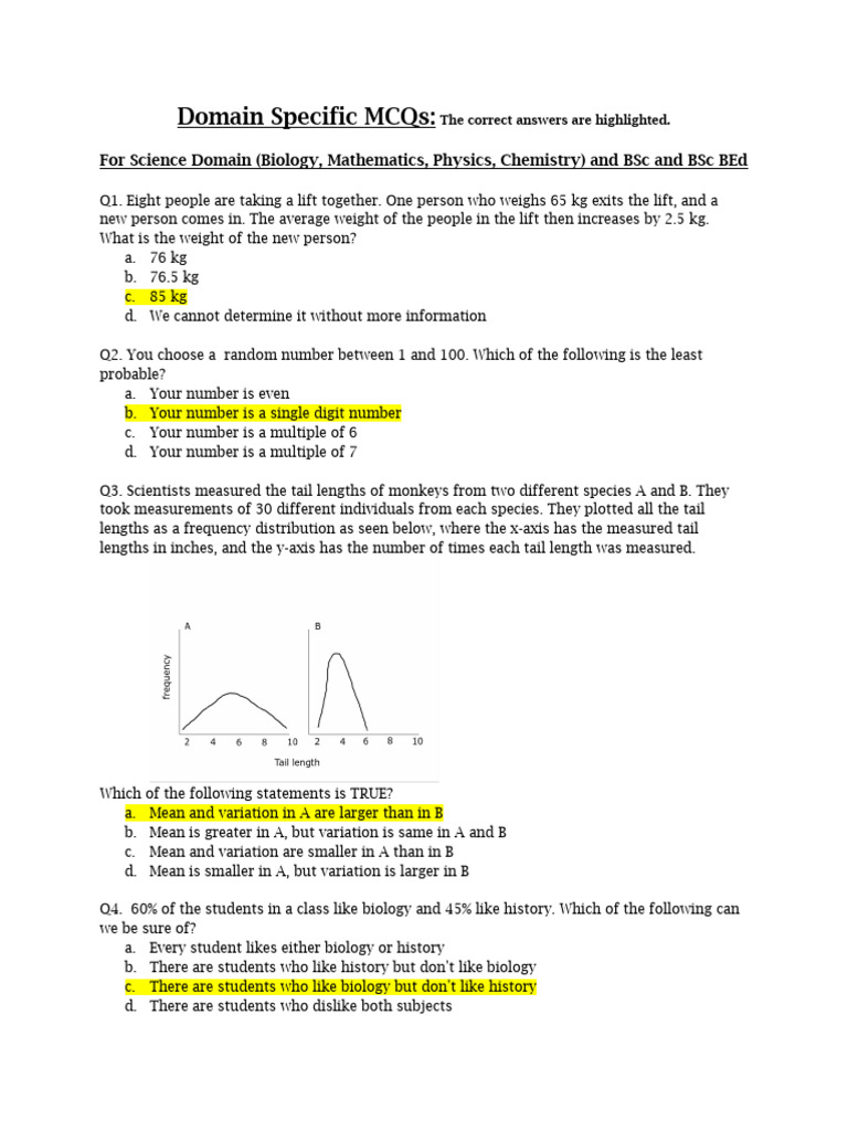 Sample Questions Domain Specific | PDF