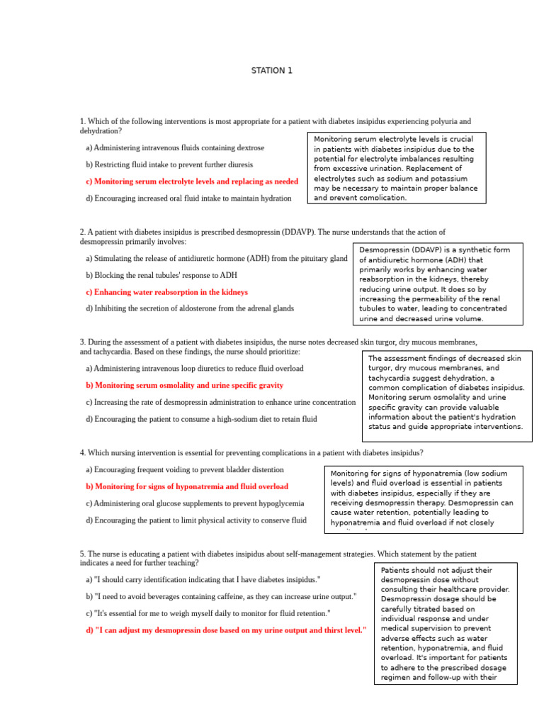STATION 1 Answer Key-And-Rationale | PDF
