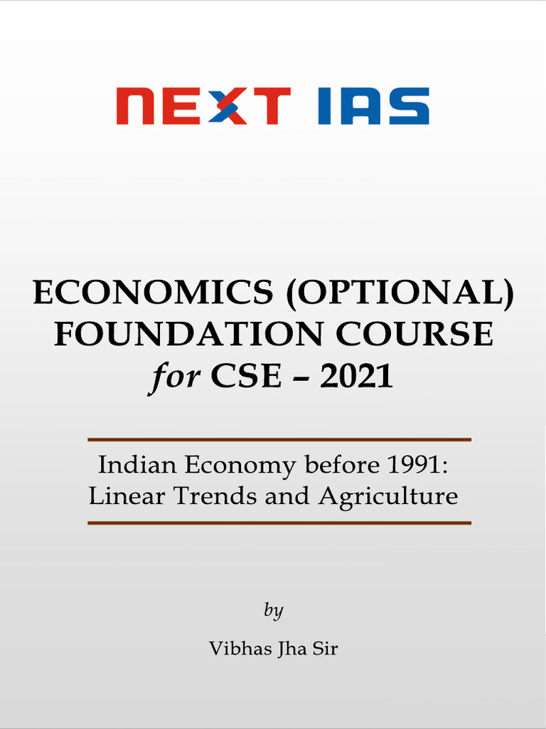 (OFC Economics) (Paper II) 01. Syllabus, Indian Economy Before 1991 ...