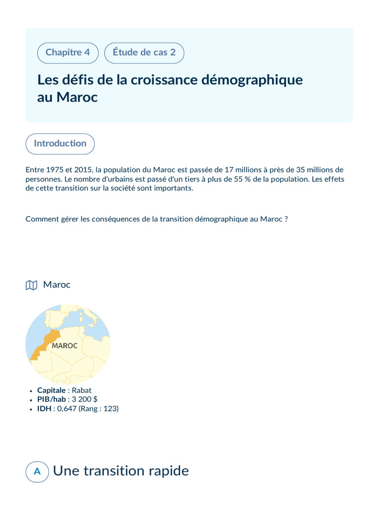 Les Défis de La Croissance Démographique Au Maroc | PDF