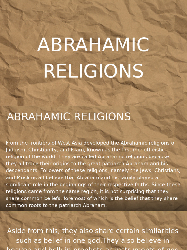 Abrahamic Religions Pdf
