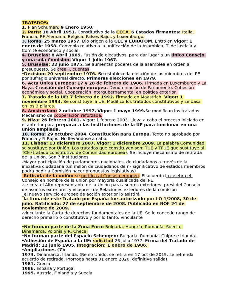 Tratados. Ok | PDF | Estado miembro de la Unión Europea | Viajes y turismo