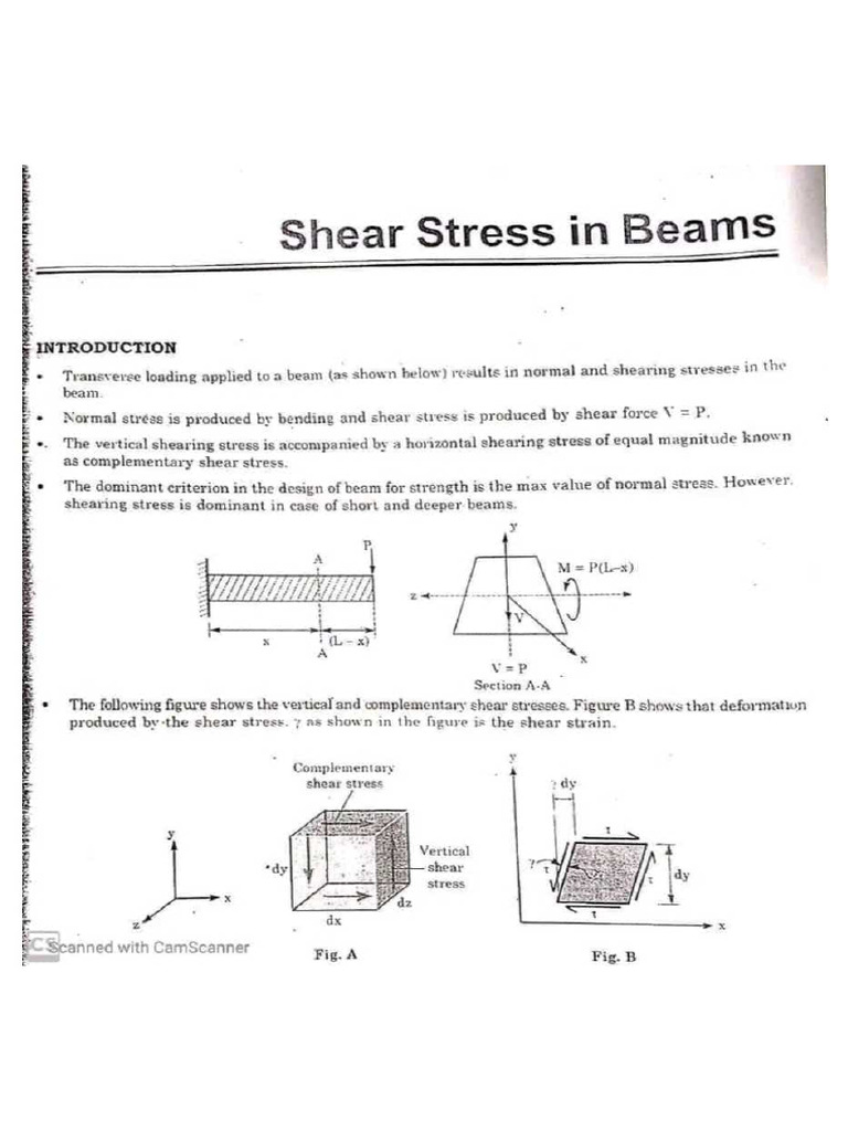 Shear Stress in Beams | PDF