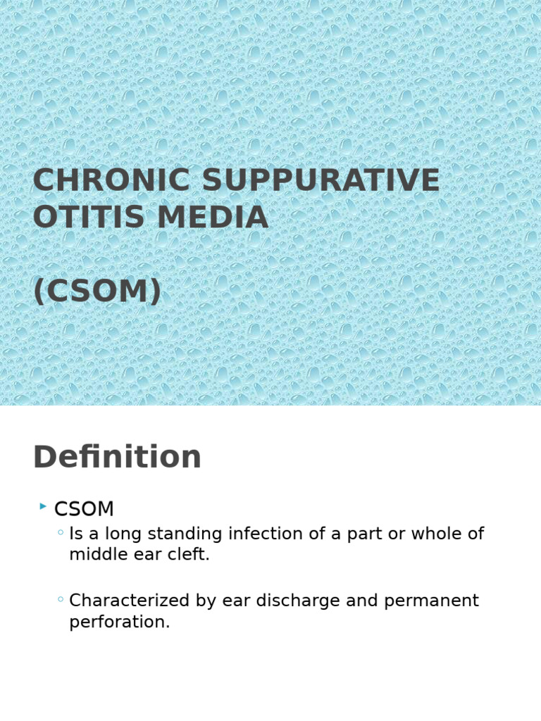 Chronic Suppurative Otitis Media | PDF