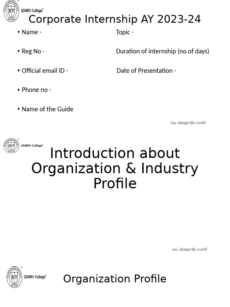 Template For Corporate Internship | PDF
