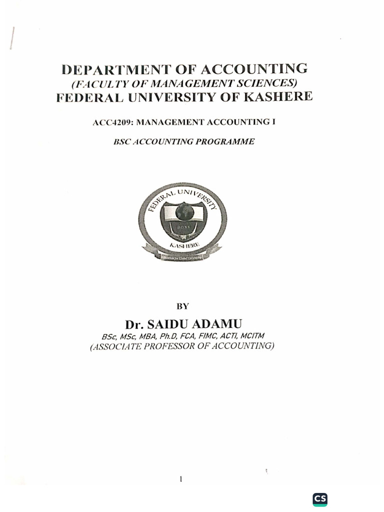 Management Accounting Pdf