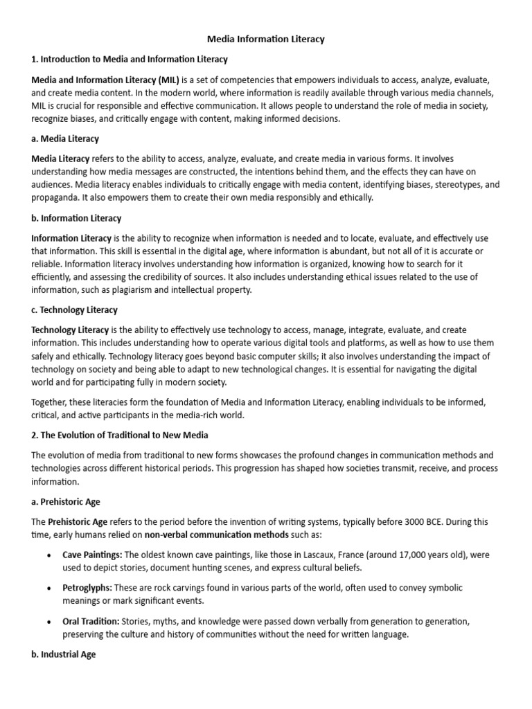 Media Information Literacy Notes Pdf