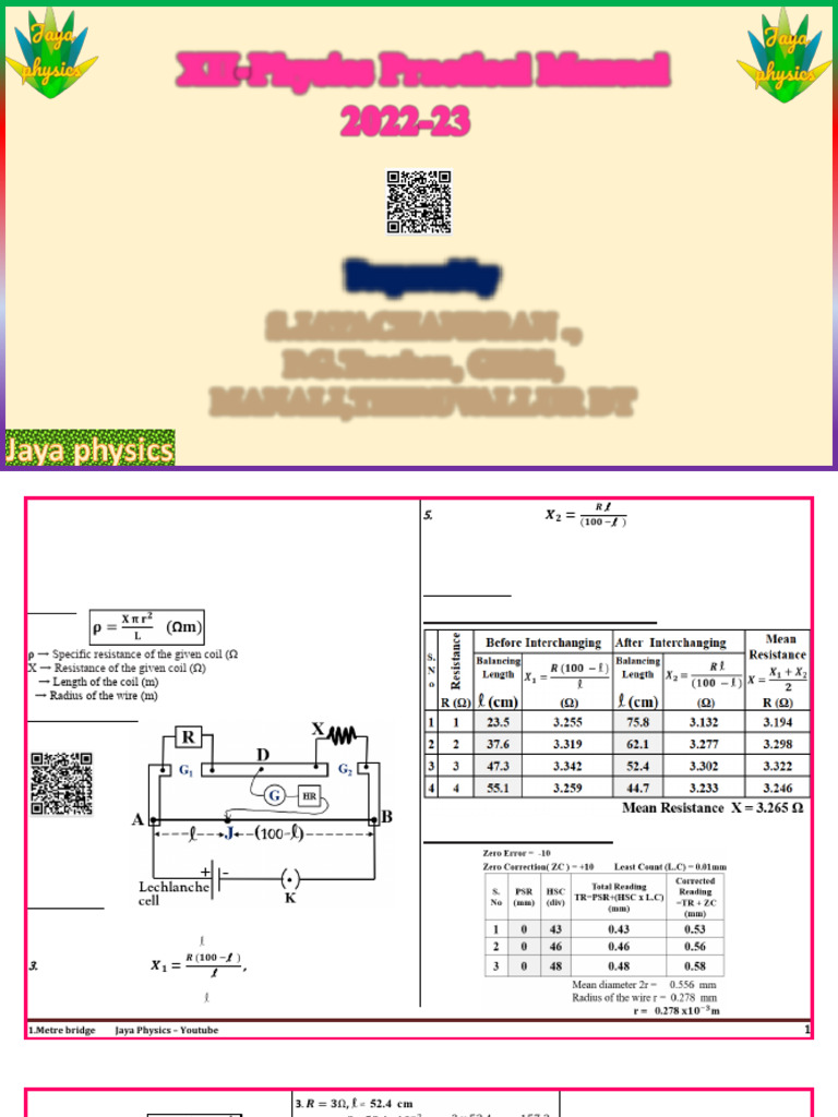 XII Physics EM Practical Manual 2022-23 | PDF