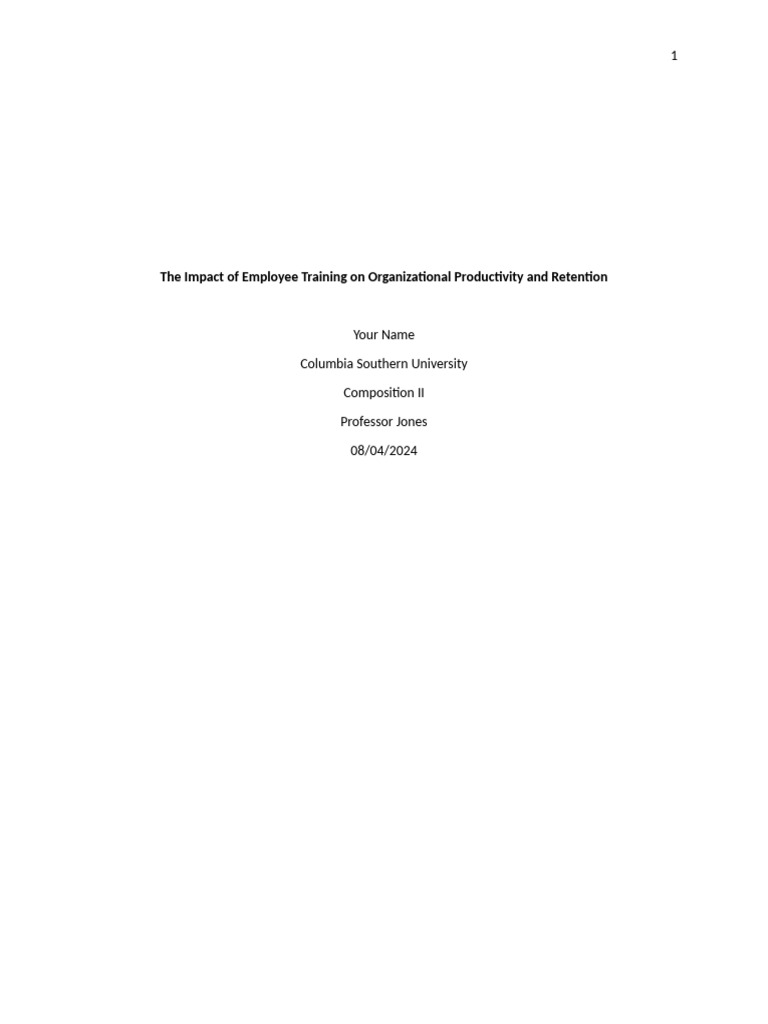 The Impact of Employee Training On Organizational Productivity and ...