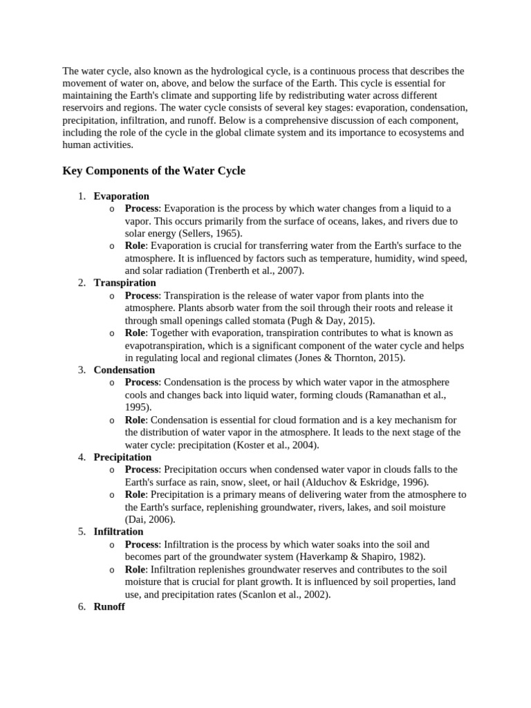 Water Cycle Pdf Water Cycle Science Mathematics